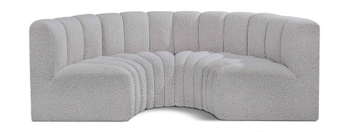 Arc - Boucle Fabric 4 Piece U-Shaped Modular Sofa