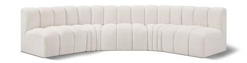 Arc - Boucle Fabric 5 Piece U-Shaped Modular Sofa