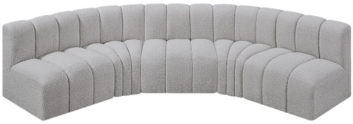 Arc - Boucle Fabric 5 Piece U-Shaped Modular Sofa
