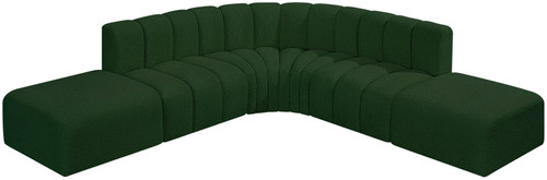 Arc - Boucle Fabric 6 Piece Corner Modular Sofa