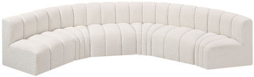 Arc - Boucle Fabric 6 Piece U-Shaped Modular Sofa
