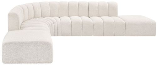 Arc - Boucle Fabric 7 Piece Corner Modular Sofa