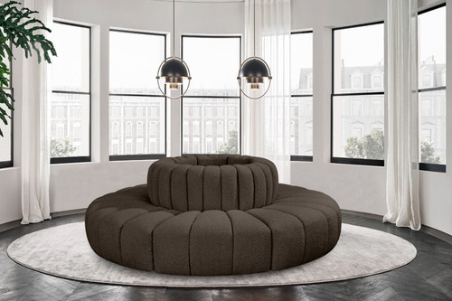 Arc - Boucle Fabric 8 Piece Round Modular Sofa