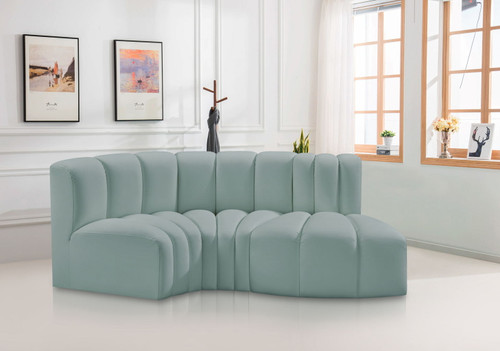 Arc - Faux Leather 3 Piece Modular L-Shaped Sofa