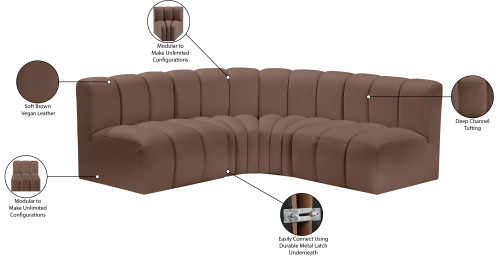 Arc - Faux Leather 4 Piece Corner Modular Sofa