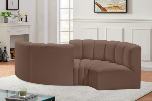 Arc - Faux Leather 4 Piece Curved Modular Sofa