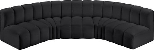 Arc - Faux Leather 5 Piece U-Shaped Modular Sofa