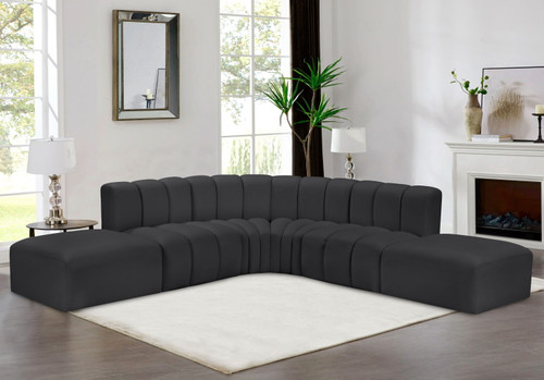 Arc - Faux Leather 6 Piece Corner Modular Sofa