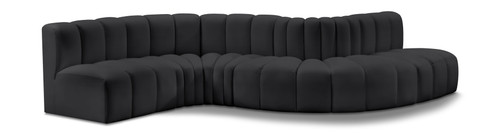Arc - Faux Leather 6 Piece Curved Modular Sofa