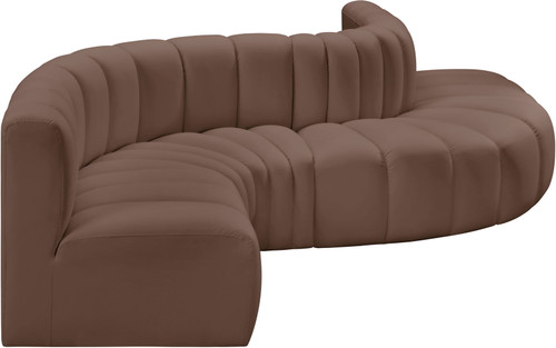 Arc - Faux Leather 6 Piece Curved Modular Sofa