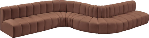 Arc - Faux Leather 8 Piece Curved Modular Sofa