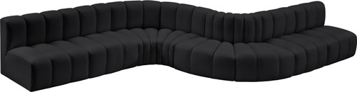 Arc - Faux Leather 8 Piece Curved Modular Sofa