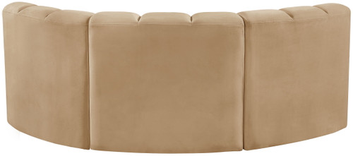 Arc - Velvet 3 Piece Modular U-Shaped Sofa
