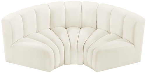 Arc - Velvet 3 Piece Modular U-Shaped Sofa