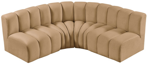 Arc - Velvet 4 Piece Corner Modular Sofa