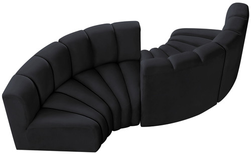Arc - Velvet 4 Piece Curved Modular Sofa