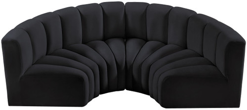 Arc - Velvet 4 Piece U-Shaped Modular Sofa