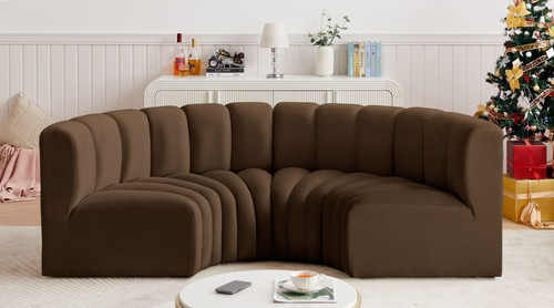 Arc - Velvet 4 Piece U-Shaped Modular Sofa