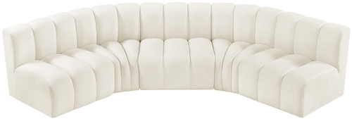 Arc - Velvet 5 Piece U-Shaped Modular Sofa