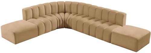 Arc - Velvet 7 Piece Corner Modular Sofa