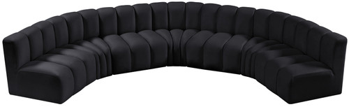 Arc - Velvet 7 Piece U-Shaped Modular Sofa