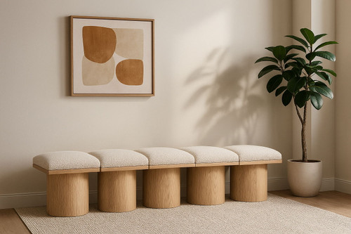 Pavilion - 5 Piece Modular Bench With Natural Base