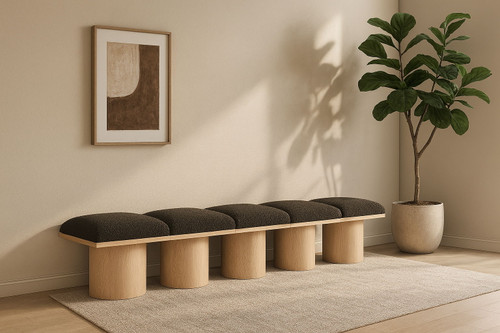 Pavilion - 5 Piece Modular Bench With Natural Base