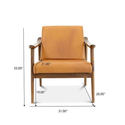 Brandon - Antique Leather Lounge Chair - Brown / Tan