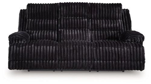 Rhine Falls - Reclining Power Sofa With Drop Down Table - Onyx