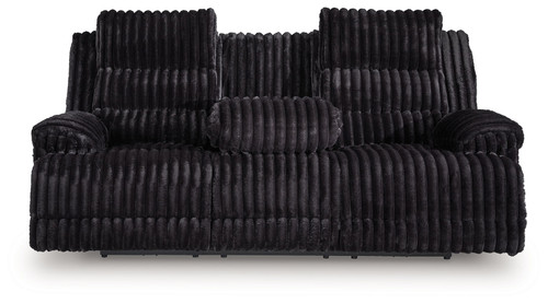 Rhine Falls - Onyx - Reclining Power Sofa With Drop Down Table
