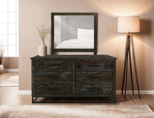 Dark Teak - Mirror - Oil Black
