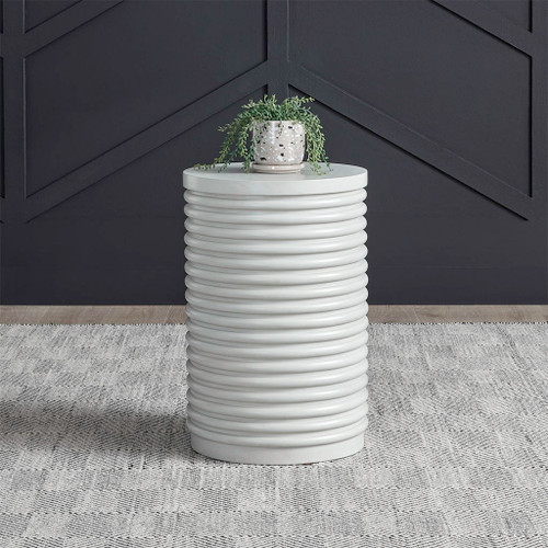 Berkley Square - Round Chairside Table - Linen & Khaki