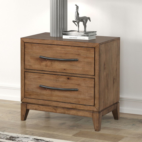 Shaker Lakes - Nightstand With Charging Station - Brown