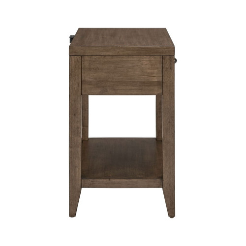 Shaker Lakes - Open Nightstand With Charging Station - Brown