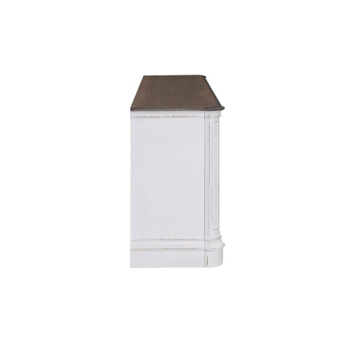 Fireplace TV Consoles - 244 82" Console With Fire FTS - White