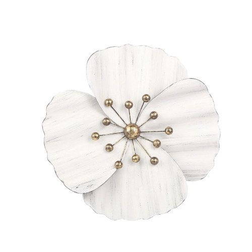 Metal 16" Wall Flower - White