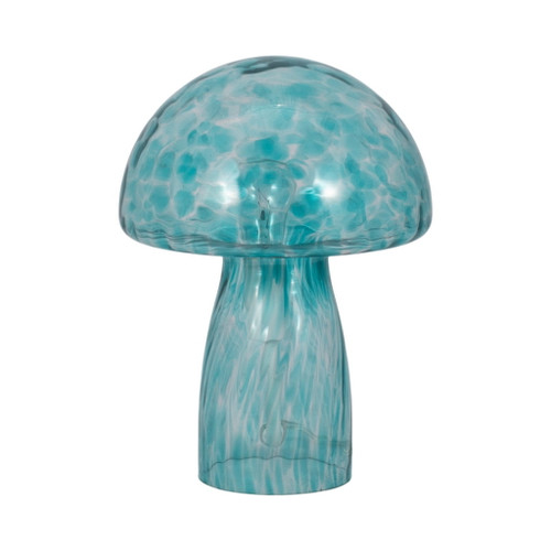 11" Spotted Mushroom Lamp - Seafoam