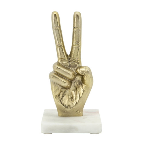 Metal Peace Sign 9" - Gold