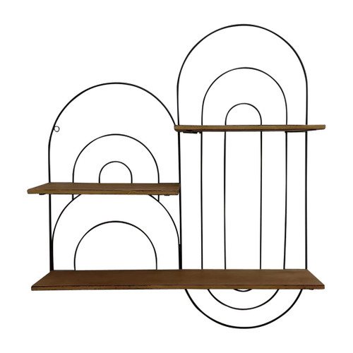 Metal / Wood Arches Wall Shelf 27" - Natural / Black