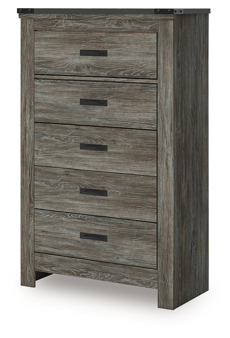 Frandern - Gray - Five Drawer Chest