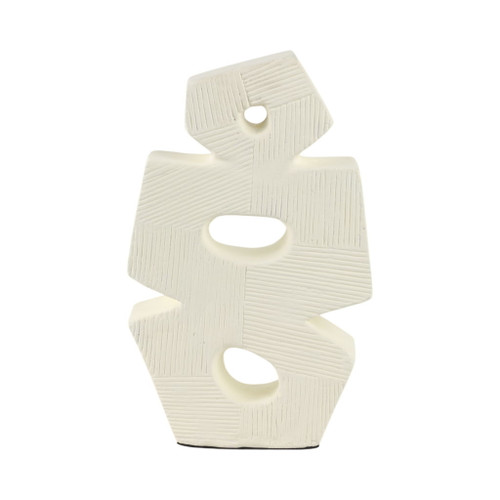 15" Terracotta Abstract Sculpture - Ivory