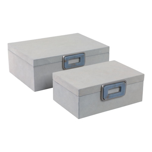 11" / 14" Violi Suede Angelite Gemstone Hardware (Set of 2) - White
