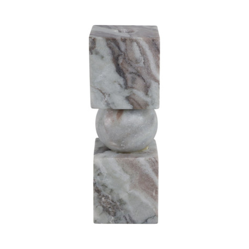 9" Chunky Marble Taper Holder - Tan