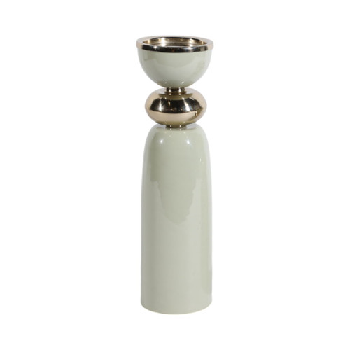13" Curvy Taper And Pillar Holder - White