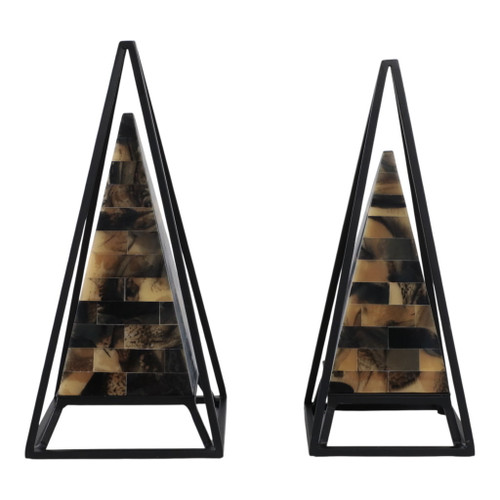 13" / 12" Carlisle Small Pyramids (Set of 2) - Black / Dark Brown