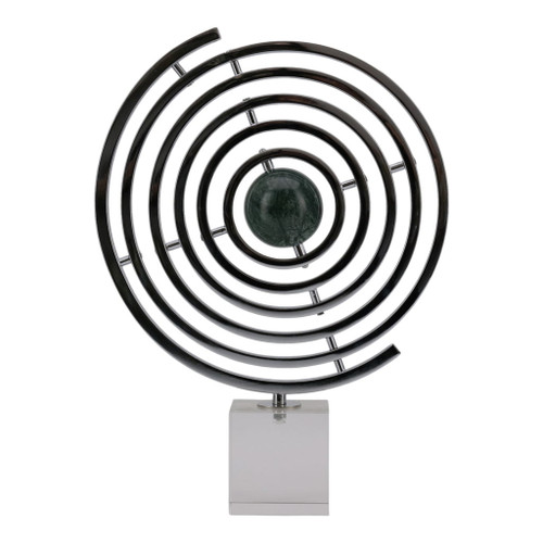 Celtic Blue Stone Armillary Statuary - Black / Blue