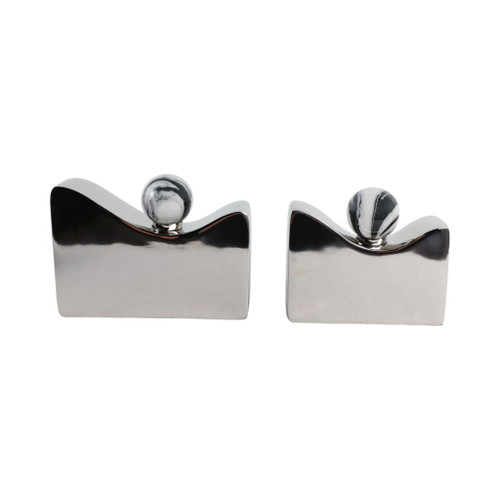 10" / 8" Ripon Silver Bottles (Set of 2) - Silver