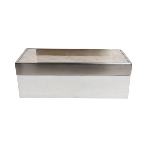Colchester Wood And Mica Resin Box - White