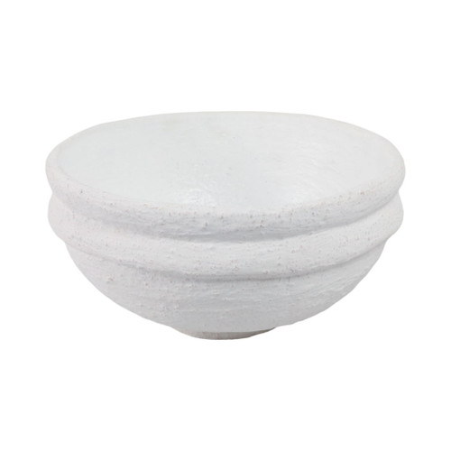 12" Textured Bowl - White