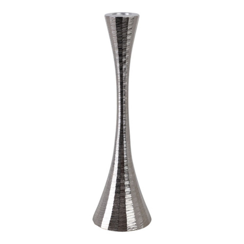 10" Etched Metal Taper Holder - Silver
